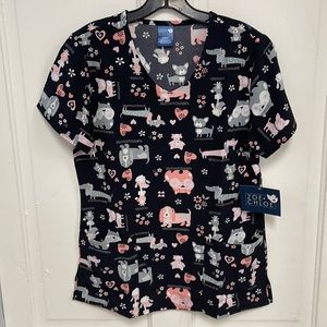 Zoe + Chloe Print Scrub Top